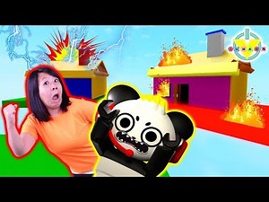TRAPPED IN A HOUSE IN ROBLOX! Ryan's Mommy Vs. Combo Panda Horrific Housing Roblox Let's Play