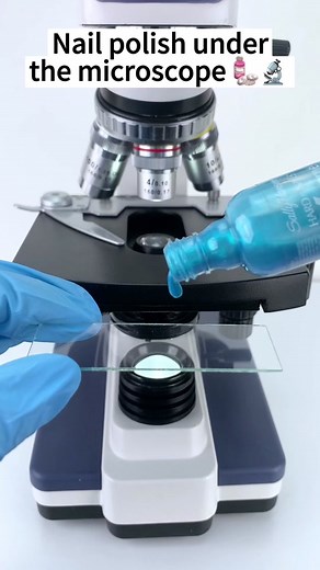 Fascinating Views: Nail Polish Under Microscope at 400x Magnification