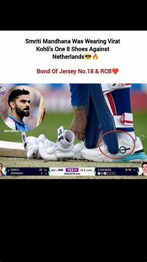 Smriti Mandhana Was Wearing Virat Kohli's One 8 Shoes Against Netherlands😎🔥