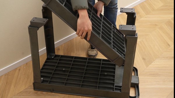 Utility Cart on Wheels, Heavy Duty Plastic 3 Tier Rolling Utility Service Cart with Adjustable Shelves, 550 lbs Tub Storage Work Cart for Cleaning Warehouse, Garage, Kitchen, Office, Gray