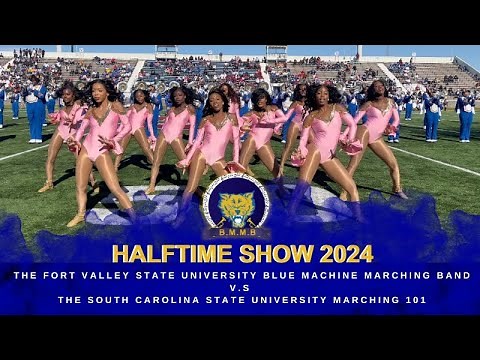 Fort Valley State University Blue Machine Marching Band v.s SC State Marching 101 - Halftime Show