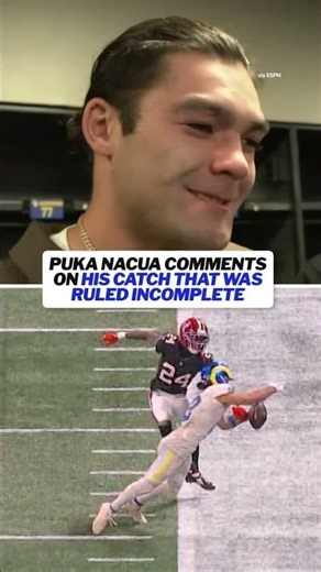 Puka Nacua on his catch that was ruled incomplete on Rams final drive #nfl #rams