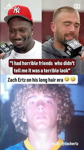 Zach Ertz roasts his curly blonde hair phase 😭