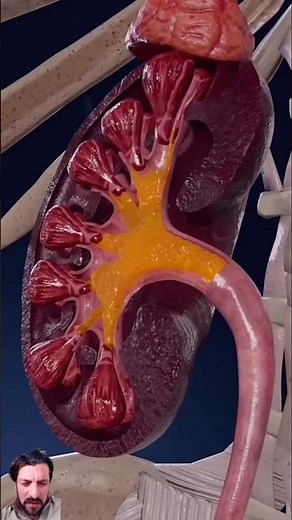 Kidneys work explained in 3D: the formation of urine #Kidneys #HumanBody #Anatomy3D #foryou