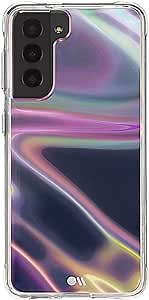 Case-Mate - SOAP Bubble - Case for Samsung Galaxy S21 5G - Swirled Iridescent Design - 10 ft Drop Protection - 6.2 inch - Iridescent Swirl