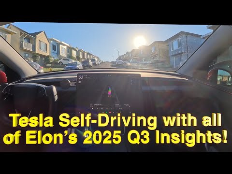 Tesla self-driving (FSD) guiding us smoothly + Elon Musk's full 44 minute Q3 2025 insights 🇺🇸 🇫🇷 🇧🇷