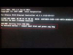 Como resolver ERRO de inicialização -No bootable device - insert boot disk and press any key | Acer