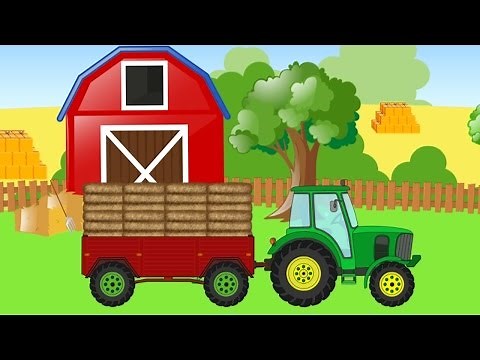 Farm Animals and the Tractor - Animal names and sounds for children - Educational Video