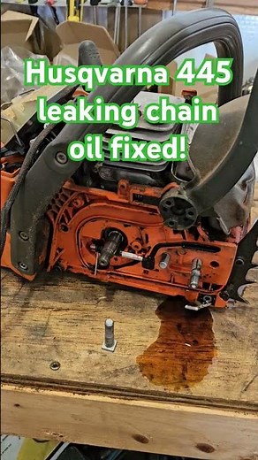Husqvarna chain oil leaking how to fix #shop #mechanic #diy #husqvarna #tipsandtricks #chainsaw