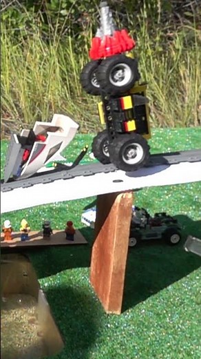 Lego Train Crashes on the Bridge - Slow Motion 2