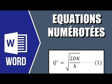 Numérotation et références AUTOMATIQUES des équations mathématiques dans Word