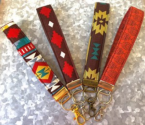 Wristlet/ Keychain- Western Aztec Prints - Etsy