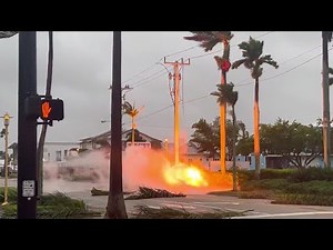 Downed power lines spark fire in Naples