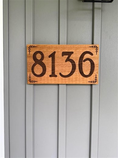 Custom Cedar Address Sign – Laser Engraved Wood With House Numbers - Etsy