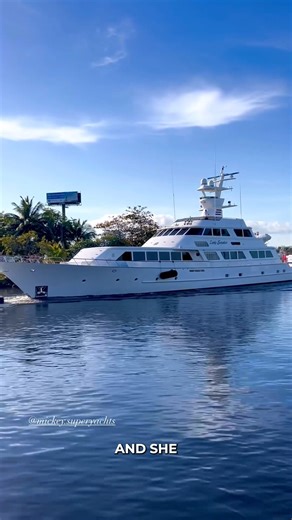 The 40 meter LADY SANDALS yacht getting towed through Ft. Lauderdale @mickey.superyachts | Yacht Bible