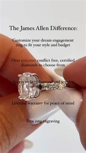 See what makes James Allen stand out 💎 #engagementring #jamesallenrings #jamesallen #engagementringshopping #diamonds 1w | James Allen Rings