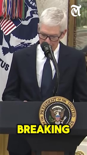 U.S. President Donald Trump receives a luxurious gold-plated surprise from Apple CEO Tim Cook. The unique gift has everyone talking — is it a symbol, a statement, or just stunning craftsmanship? Watch the full story unfold! #DonaldTrump #TimCook #Apple #GoldPlated #TechNews #BreakingNews | The MES Times