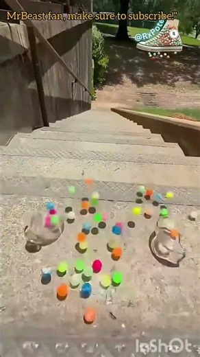 Giant Water Bottle vs Stairs 😱 | Satisfying Experiment #short