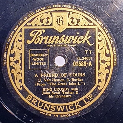 Bing Crosby - A Friend Of Yours / Just A Prayer Away