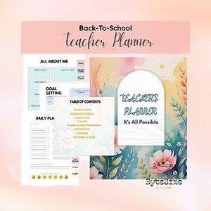 Editable,  Printable Teacher Planner | Hyperlinked with Calendars, Lesson Plans