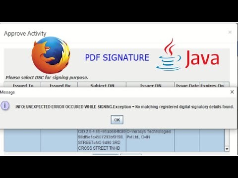 unexpected error during signing in epfo unified portal dsc kyc approval
