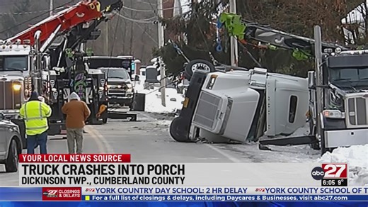New details released after tractor-trailer crashes into porch