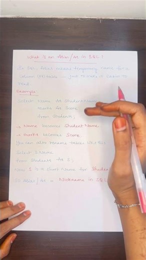 What is Alias/As in SQL #sql #sqlprogramming #sqlbasics #dataanlysis #jobs #interview #coding #code