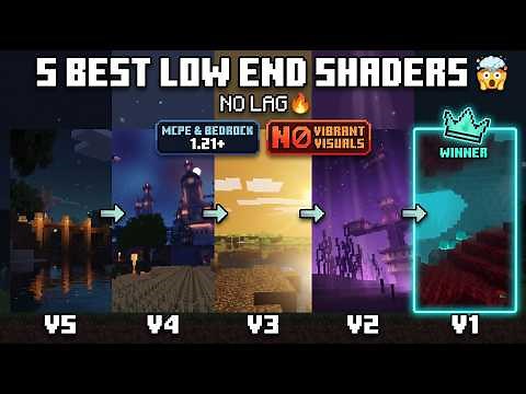🔥 TOP 5 Shaders for LOW END MCPE & Bedrock 1.21+ (NO Vibrant Visuals!)
