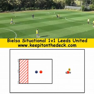 4.5K views · 91 reactions | Situational practice from Leeds United & Marcelo Bielsa focusing on 1v1's (Hold up play, movement to receive). ⚽⚽120 Possession with Purpose Training Sessions for all age groups with exact pitch dimensions and layouts 퐃퐎퐖퐍퐋퐎퐀퐃 퐋퐈퐍퐊 ➡➡➡ https://keepitonthedeck.com/downloads/possessionwitpurposepepguardiolatrainingsessions | Football Training Drills/Session Plans | Facebook