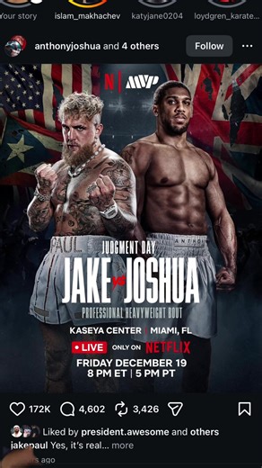 How are we feeling about this Jake Paul versus Anthony Joshua boxing match? #jakepaul #anthonyjoshua #boxing