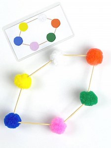 Montessori Pattern Cards | Pom-pom & Toothpick Activity (digital Download) - Etsy