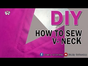 How to sew V - Neck | How to edge a V-Neck |How to sew Nurse Scrubs | How to sew a V collar