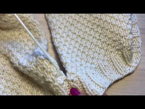 Como unir dos partes de prendas tejidas mediante aguja lanera