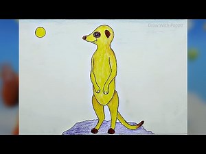 5 Minutes Drawing Meerkat Very Easy😊 - How to Draw a Meerkat