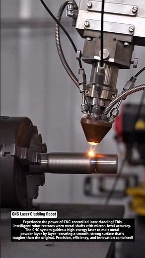 CNC laser robot, laser cladding, metal repair, shaft restoration, industrial automation