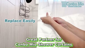 Conbo Mio 1 Pack Hotel Fabric Snap in Shower Curtain Liner Replacement Removable Water Repellent Liner for Bathroom Shower Curtain Liner 70W X 54H
