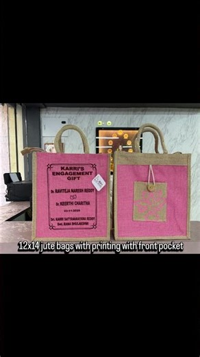 12x14 Premium Jute Bags with Printing & Front Pocket ✨