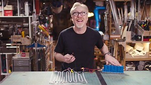 With the help of a super capacitor and the LED lights he loves so much, Adam Savage shows how GE scientists were able to capture lightning and then harness its energy in order to start a car! (And be sure to watch the original mission! https://youtu.be/Kzz3d2AMrRQ) | Tested