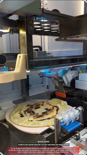 Automated Crepe Machine Processing 1PCS Every 5Min During Food Production Work