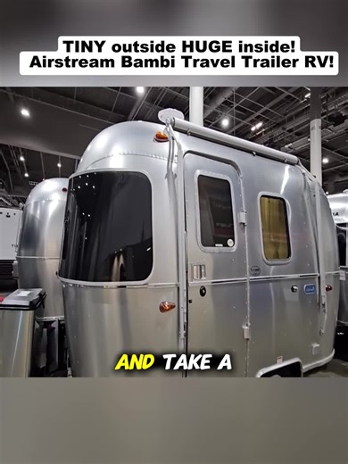 TINY outside HUGE inside! Airstream Bambi Travel Trailer RV! #explore #RV #camper #trailer #fyp
