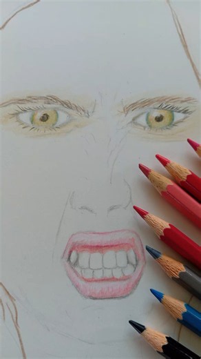 Drawing angry face / sketching human emotion of anger