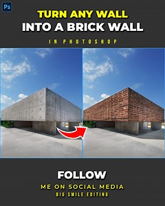 2.7M views · 21K reactions | 隣How to apply bricks on wall in building in adobe photoshop #bigsmileediting | Big Smile Editing | Facebook