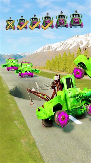 Can These Monster Cars Jump Over the HUGE Hole? 🚜💥