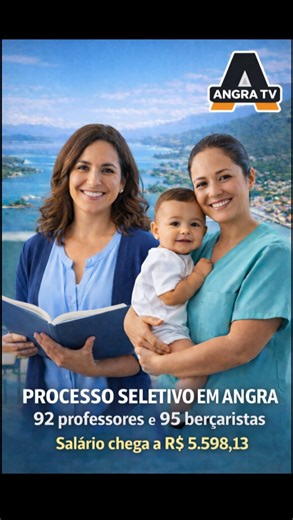 Angra TV | Portal de Notícias on Instagram: "Angra dos Reis abre processo seletivo para 187 profissionais da Educação. Salários chegam a R$ 5.598,13 em processo seletivo para contratação de professores e berçaristas. Para garantir que o ano letivo de 2026 tenha início com todas as salas de aula devidamente estruturadas, a Prefeitura de Angra dos Reis, por meio da Secretaria Municipal de Educação, publicou nesta segunda-feira, 15 de dezembro, o edital do Processo Seletivo Simplificado destinado à