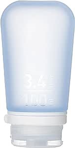 humangear GoToob+ (Large) | Refillable Silicone Travel Bottle | Locking Lid | Food-Safe Material | Blue, Large (3.4 fl.oz.; 100ml)