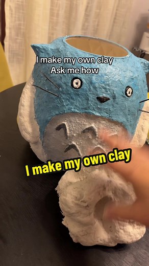 Do you wanna learn how to make clay? I’ve got the recipe down!#clay #clayart #howtomakeclay #clayrecipe #sculpture #totoro