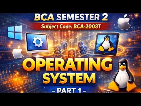 Operating System Part 1 | BCA Semester 2 | Subject Code BCA-2003T | OS Basics Explained