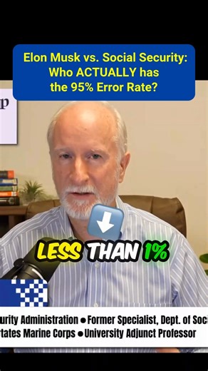 2.4K views · 24 reactions | Elon Musk vs. Social Security: Who ACTUALLY has the 95% Error Rate? #socialsecurity #medicare #retirement | Dr. Ed - Former SSA Manager | Facebook