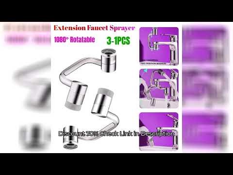 1080° Rotatable Extension Faucet Sprayer Head Universal Faucet-Extender 2 Modes Stainless Steel Bath
