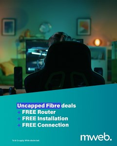 Serious about uninterrupted internet? Sign up for Uncapped Mweb Fibre in your home from only R499pm. T&Cs apply | MWEB